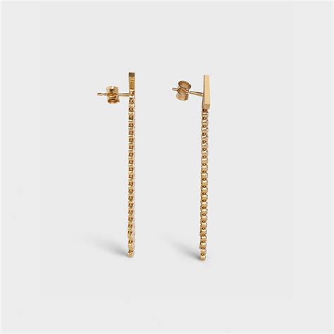 celine edwige brass|Edwige earrings in brass with gold finish and crystals .